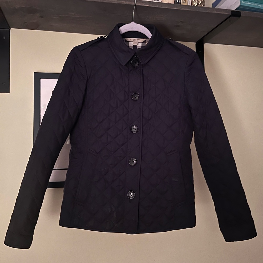 Burberry Quilted Jacket, Navy Blue